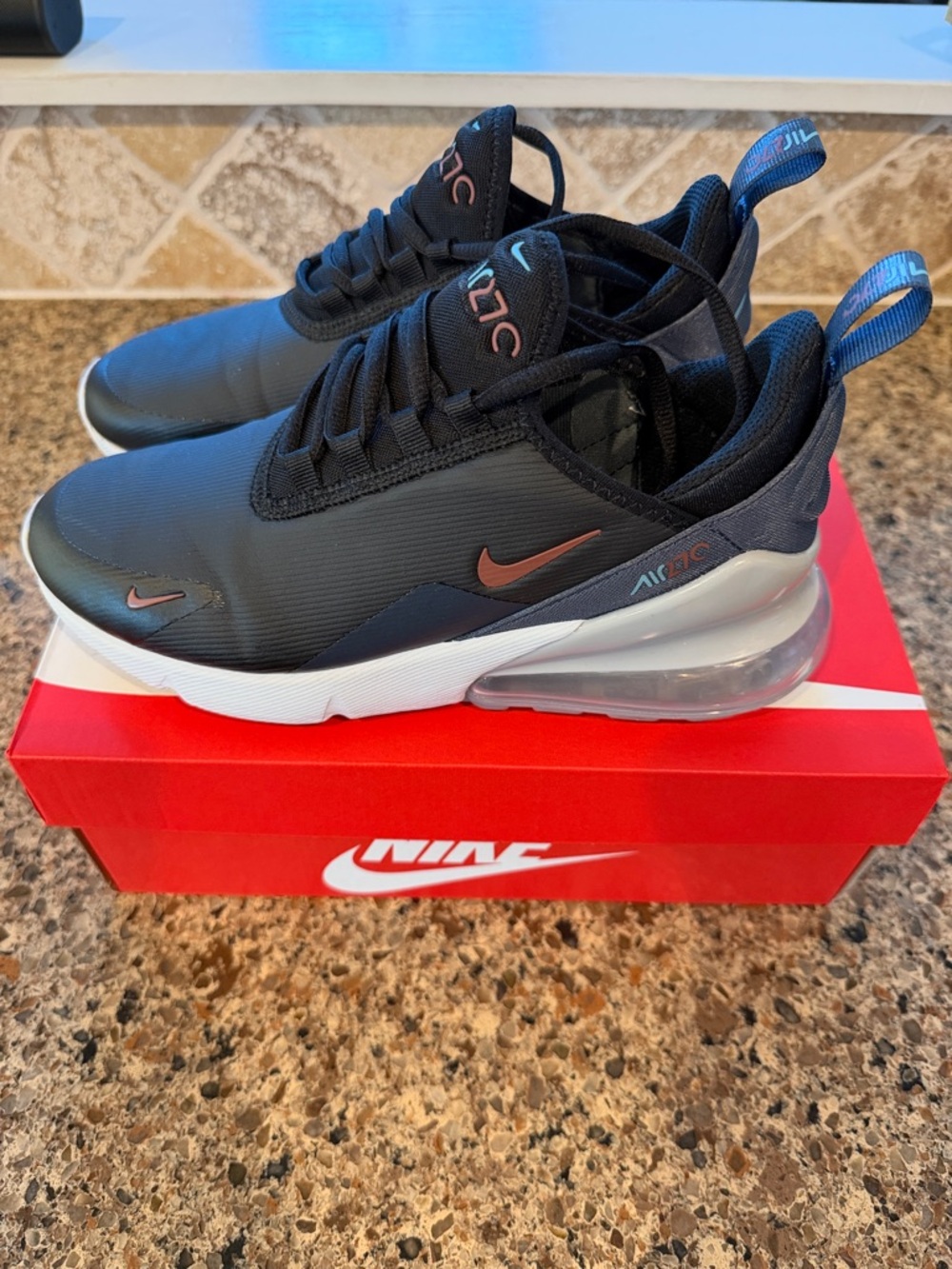 Nike Air Max 270 React Black with Copper Accents LIKE NEW!!! Worn 1x